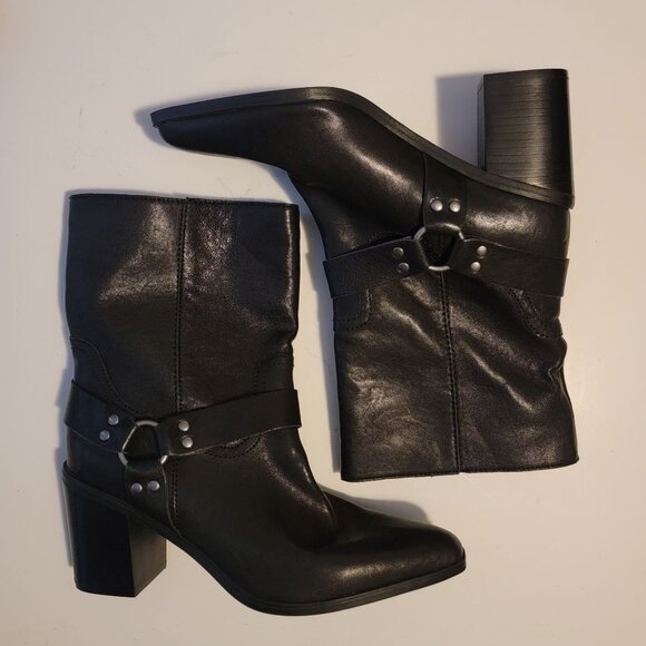 NEW Steve Madden Alessio Western Boots Womens 9.5 Bad Girl Biker Black Country - Picture 6 of 10